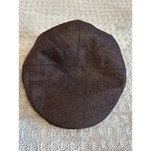 Jangoul Mens Herringbone Wool Blend Flat Cap Hat Size‎ 62cm